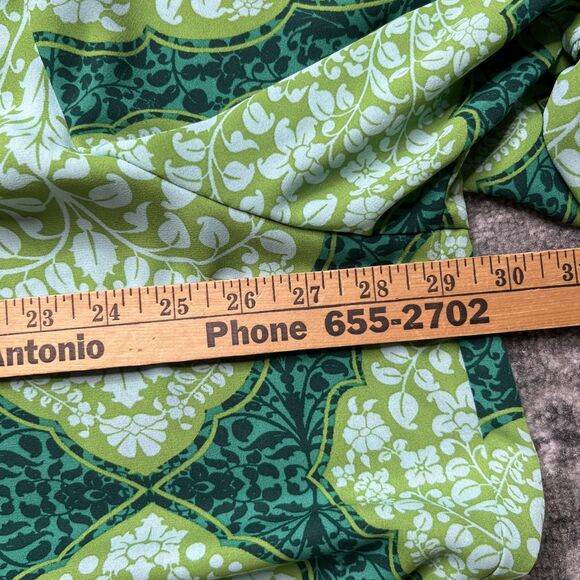 BEAUTIFUL by Lawrence Zarian V-Neck Blouse 3X Green Medallion Paradise Printed - Picture 5 of 8
